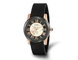 Ladies Chisel Black Rose Plated Dial Analog Watch with Black Rubber Strap